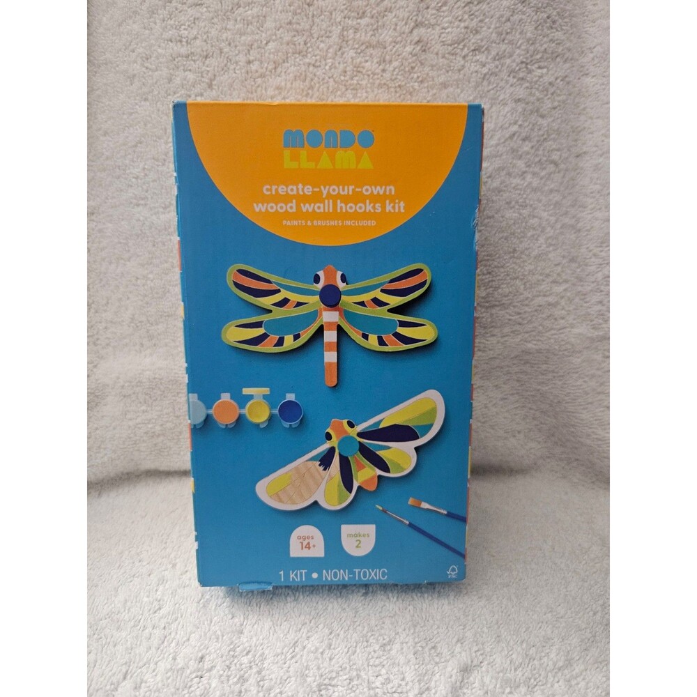 Mondo Llama Create Your Own Wood Wall Hooks Kit Insect Dragonfly Butterfly